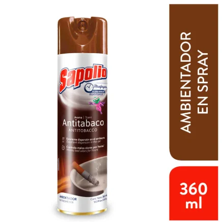 SAPOLIO Ambientador Sapolio Aroma Antitabaco 360 Ml | SKU: AM-S-0001 | Caja x 12 unidades