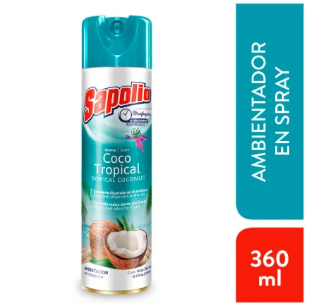 SAPOLIO Ambientador Sapolio Aroma Coco 360 Ml | SKU: AM-S-0005 | Caja x 12 unidades