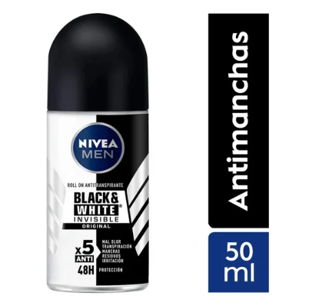NIVEA Desodorante Nivea Hombre Black & White Original 50 Ml | SKU: DE-N-0008 | Caja x 12 unidades