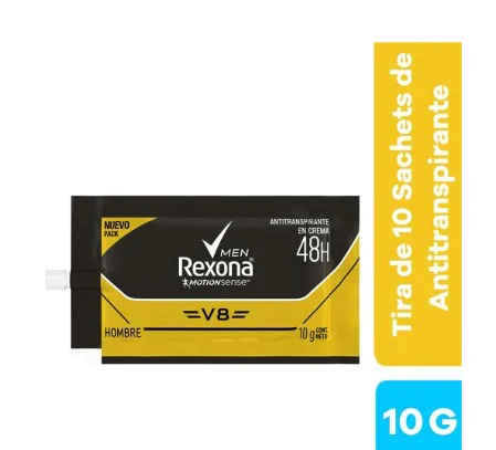 REXONA Desodorante Rexona Men V8 10 Gr | SKU: DE-R-0054 | Caja x 12 TIRAS