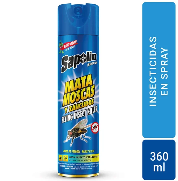 SAPOLIO Insecticida Sapolio Mata Moscas y Zancudos 360 Ml | SKU: IN-S-0011 | Caja x 12 unidades