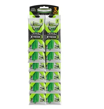 SCHICK Prestobarba Schick Extreme 3 Hojas | SKU: PR-S-0009 | Caja x 12 docenas
