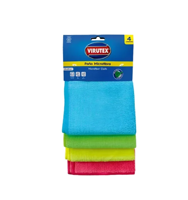 VIRUTEX Paño Microfibra X 4 Virutex | SKU: PV-1102371 | Caja x 24 paquetes X 4 UNID